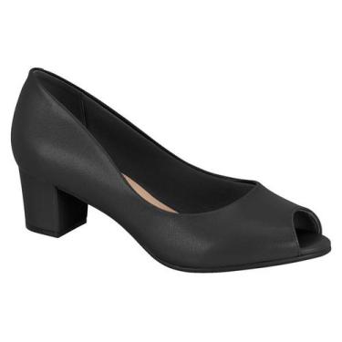 Imagem de Sapato Beira Rio Peep Toe Salto Bloco Baixo 4777.400 Preto, Preto, 35