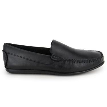 Imagem de Mocassim Masculino Couro Preto Confortável Borracha Granado tamanho:41