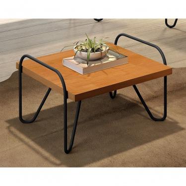 Imagem de Mesa De Centro Com Pés Em Metal Tubular Pinus Metal Preto