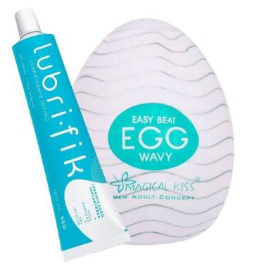 Imagem de Masturbador Masculino Egg + Lubrificante Íntimo Unissex Lubrifik 50g -