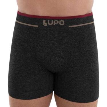 Imagem de Cueca Masculina Boxer Microfibra Sem Costura 733-004 Lupo, Preto mescl