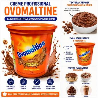 Imagem de Creme Ovomaltine Crocante Profissional de Avelã Balde 2kg