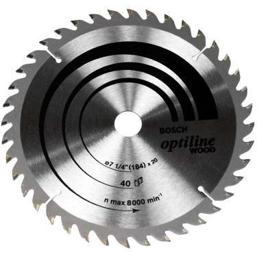 Imagem de Disco de Serra Circular 2.608.640.853 40 Dentes Corte em Madeira com Fendas de Dilatação 184MM 20MM Bivolt Bosch