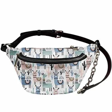 Imagem de GOSTONG Pochete Be Kind de couro de poliuretano para homens e mulheres, bolsas transversais leves, Linda estampa de lhama, One Size