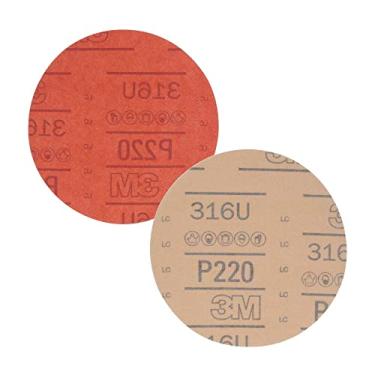 Imagem de 3M Discos de lixamento abrasivos vermelhos da Hookit, 01221, sem furo, 15 cm, 220+, pacote de 50 discos, para lixamento automático, lixamento de primer, lixamento de revestimento eletrônico