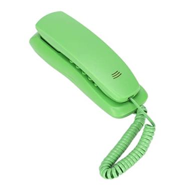 Imagem de PUSOKEI Telefone com fio, telefones para idosos, telefone de hotel, parede de mesa, telefone com fio com função de discagem de pausa mudo para escritório, casa, hotel, função sem mãos (verde)
