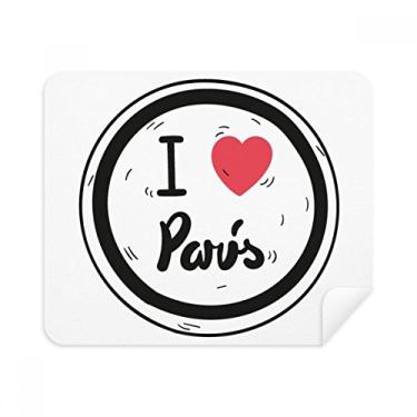 Imagem de I Love Paris Pano de limpeza com estampa de palavras 2 peças de tecido de camurça