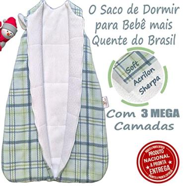 Imagem de saco de dormir bebê invernão 12 a 24 meses boris forro acrilon e sherpa