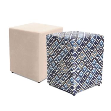Imagem de Kit 2 Puffs Quadrados Decorativo 45cm 