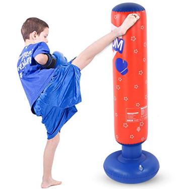 Imagem de Saco de Kickboxing Relaxante, Equipamento de Barreira de Ar para Treinamento de Parede Alvo em Pé Saco de Pancada Treinamento Fitness Atividade Divertida para Adultos e Crianças