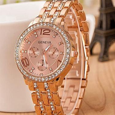 Imagem de KRASS Relógios femininos cristal aço inoxidável quartzo relógio senhora esporte ao ar livre relógio digital, rosa, Collector88