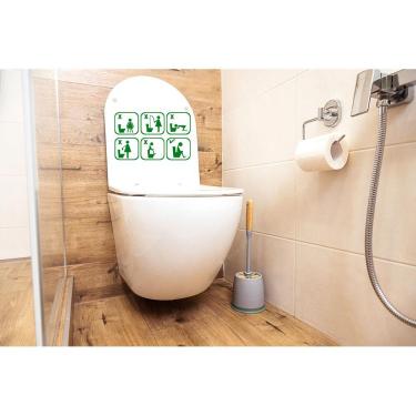 Imagem de Adesivo Feminino Aviso Engraçado Banheiro E Vaso Sanitário