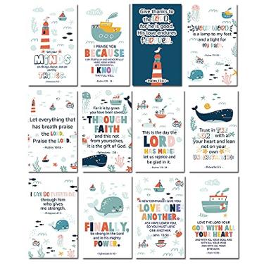 Imagem de 60 mini cartas escrituras positivas cartas de oração com versículos bíblicos sortidos, perfeitos para estudos bíblicos infantis, devocional diário para crianças e presente cristão inspirador para crianças, 5 cm x 9 cm, L368