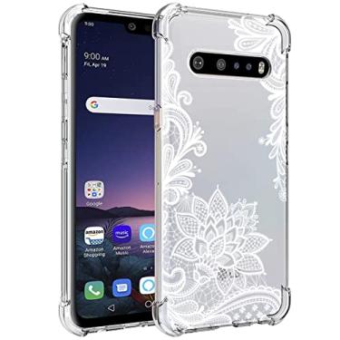 Imagem de sidande Capa para LG V60 ThinQ 5G Capa/LG V60/LM-V600 Capa para Meninas Mulheres, Capa Protetora Fina de TPU Flexível Floral Transparente para LG V60 ThinQ (Mandala)