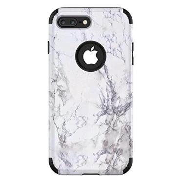 Imagem de em 1 capa de proteção padrão de mármore para iphone 13 12 11 pro max x xr xs max 7 6 s 8 plus hard pc silicone capa traseira à prova de choque, preto, para iphone 7 8