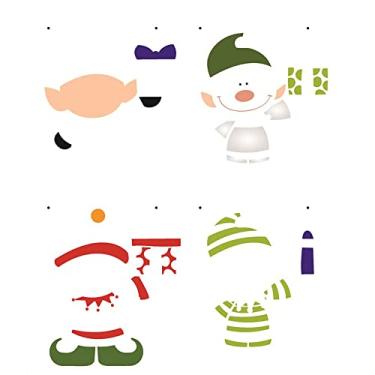 Imagem de Stencil de Acetato para Pintura de Natal OPA Simples 20 x 25 cm - 2555 Duende