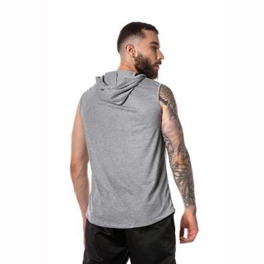 Imagem de Regata Masculina Cinza Capuz Oversized Longline Academia - Chiella