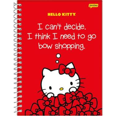 Imagem de Caderno Espiral Hello Kitty Vermelho 10 Matérias 160 Folhas - Jandaia