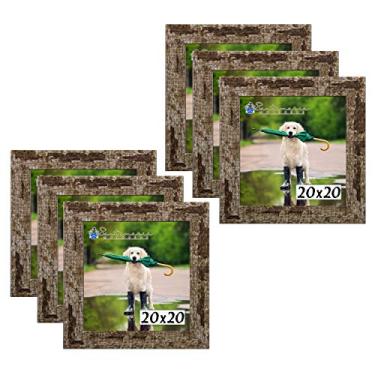 Imagem de Kit 6 Porta Retrado Molduras 15x15 Marrom