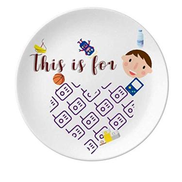 Imagem de Radio Explains Seal Patterns Placa de porcelana Jantar Redondo, Prato Masculino