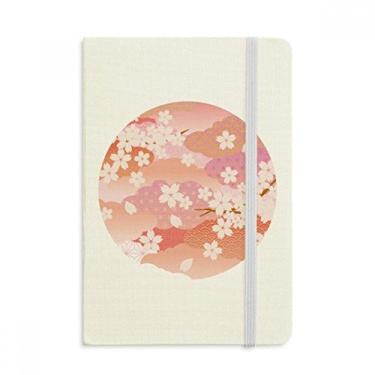 Imagem de Caderno de flores de cerejeira com estampa rosa em tecido capa dura diário clássico A5