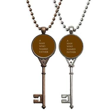 Imagem de OFFbb-USA Colar com pingente de chave "Man Love Dad Father" para decoração de casal