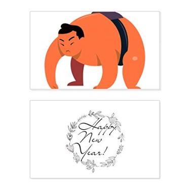 Imagem de Cartão de felicitações tradicional japonês Sumo Wrestting Ano Novo Festival Bless Message Present