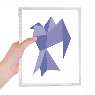 Imagem de Caderno com estampa de pombo abstrata origami roxo folha solta diário recarregável papelaria