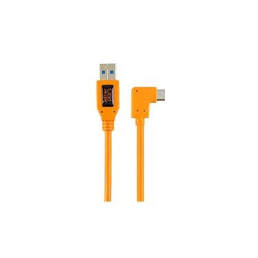 Imagem de Cabo adaptador de ângulo reto USB 3.0 para USB-C TetherPro, 20" (50 cm), laranja de alta visibilidade