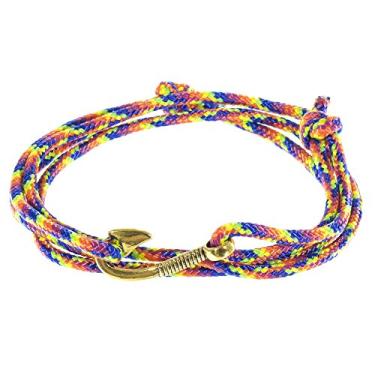Imagem de West Coast Paracord Pulseiras femininas ajustáveis com âncora náutica e gancho de peixe – feitas de corda de nylon