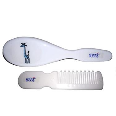 Imagem de Sonne Kit Pente E Escova Para Bebê Girafa Branco