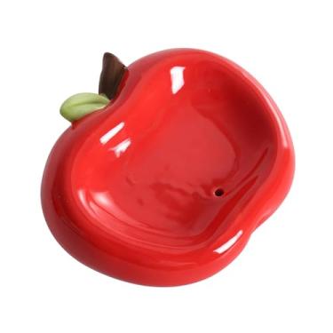 Imagem de IEUDNS Apple saboneteira cerâmica caixa de sabão banheira caixa de sabão portátil engraçado suprimentos suporte de sabão bandeja para acessório do banheiro