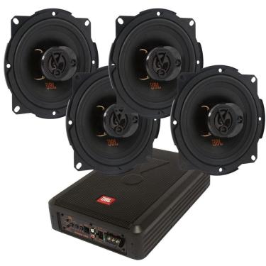 Imagem de Caixa JBL Ativa Amplificada SW8A-MS 200w + 4 Alto Falantes 5  JBL Flex4 5TRFX55 220 Watts Rms