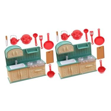 Imagem de Vaguelly 2 Conjuntos De Modelo De Espátula De Fogão Modelos De Equipamentos De Cozinha Brinquedos Casa Pequena Utensílios De Cozinha Decoração Mini Panelas Modelo De Mini Móveis De