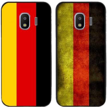 Imagem de 2 peças retrô bandeira da Alemanha Deutschland impressa TPU gel silicone capa de telefone traseira para Samsung Galaxy todas as séries (Galaxy J2 Pro 2018)