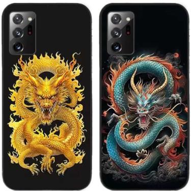 Imagem de 2 pçs dragão chinês impresso TPU gel silicone capa de telefone traseira para Samsung Galaxy (Galaxy Note 20 Ultra)