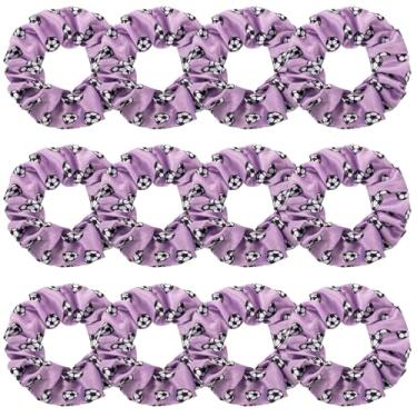 Imagem de 12 peças de cabelo de futebol brilhante Scrunchies Uniformes de futebol Scrunchie Scrunchie School Performance/Esportes/Prática/Festa/Ginástica Scrunchie Suporte de Rabo de Cavalo Scrunchie Pulso para