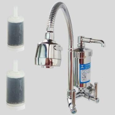 Imagem de Torneira Com Filtro Parede 1/4 Volta Para Pia Cozinha + 2 Refil Extra 