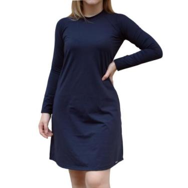 Imagem de Vestido Proteção Solar UV50+ Manga Longa Piscina Moda Praia Evangélica