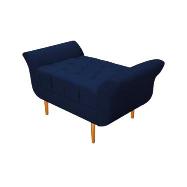 Imagem de Recamier Estofado Ari 90 cm Solteiro Suede Azul Marinho - Amarena Móveis