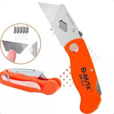 Imagem de Estilete Profissional Trapezoidal E Dobravel 5 Lâminas - B-max