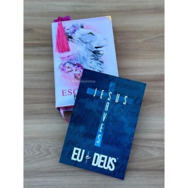 Imagem de KIT Bíblia NTLH Leão escolhida por Deus + marca página glitter rosa pi