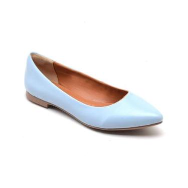 Imagem de Sandalia feminina sapatilha bico fino rasteira de couro confortavel 33