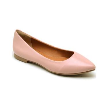 Imagem de Sandalia feminina sapatilha bico fino rasteira de couro confortavel 33