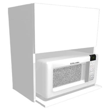 Imagem de Suporte Microondas Mdf Branco Armário Aéreo P/pratos Nicho Cozinha - M