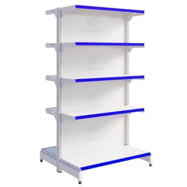 Imagem de Gôndola Fit Centro 1 Inicial 2,02m Bandejas Regulaveis Para Mercados A