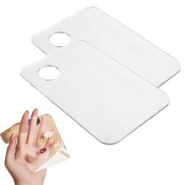 Imagem de 2Un Paleta Placa Em Acrílico Com Espátula Para Misturar Base Corretivo