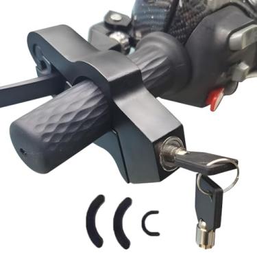 Imagem de BOHISEN Trava de guidão de motocicleta, antifurto, bloqueio de acelerador de motocicleta, universal, resistente, trava de guidão para motocicleta, bicicleta, scooter, quadriciclos (preto)