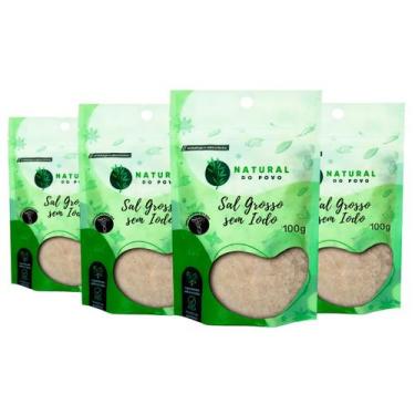 Imagem de Sal Grosso100% Natural Sem Iodo Premium Pouch Kit 4 100g - Rocha Saúde