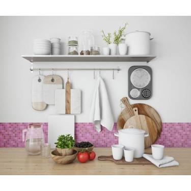 Imagem de Papel De Parede Adesivo Azulejo Pastilha Rosa Pink 2,80m - PlimShop